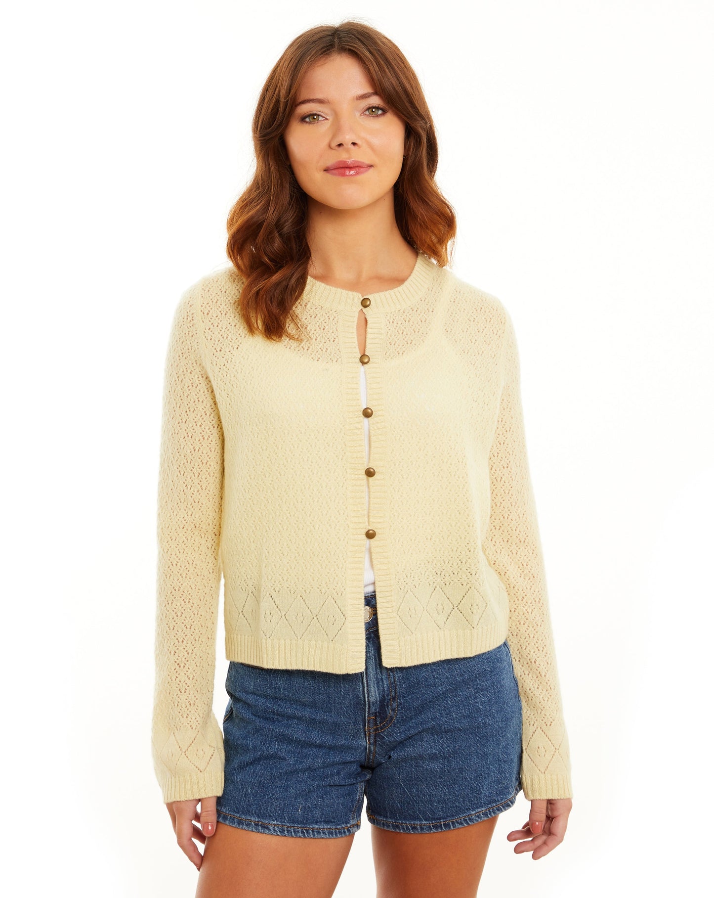Jessica Pointelle Crew Cardi