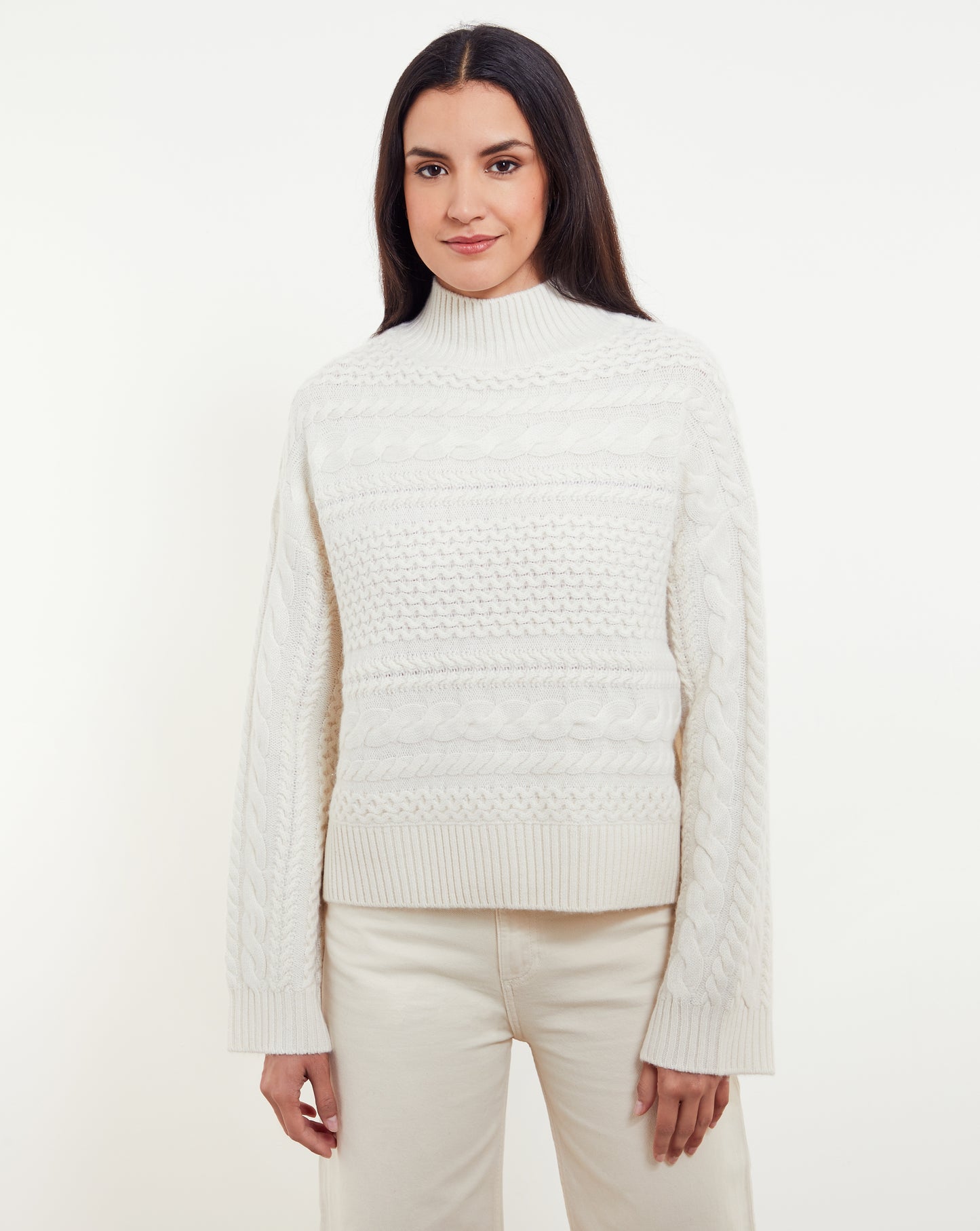 Misha Horizontal Cable Mock Neck