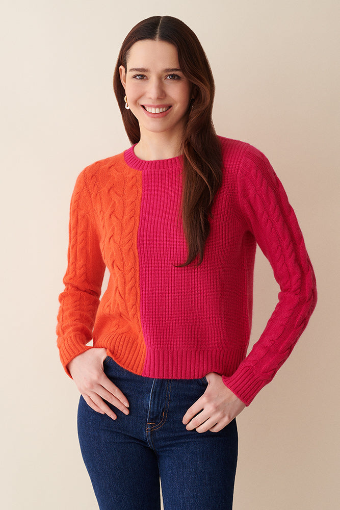 Scarlett Patchwork Cable Crew