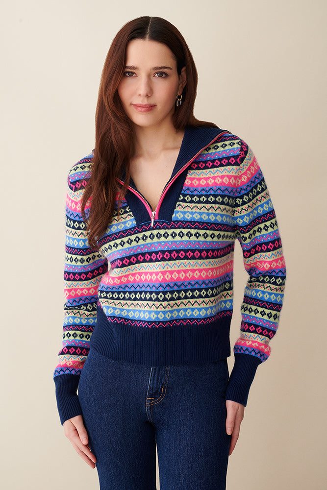 Grace 1/2 Zip Fairisle