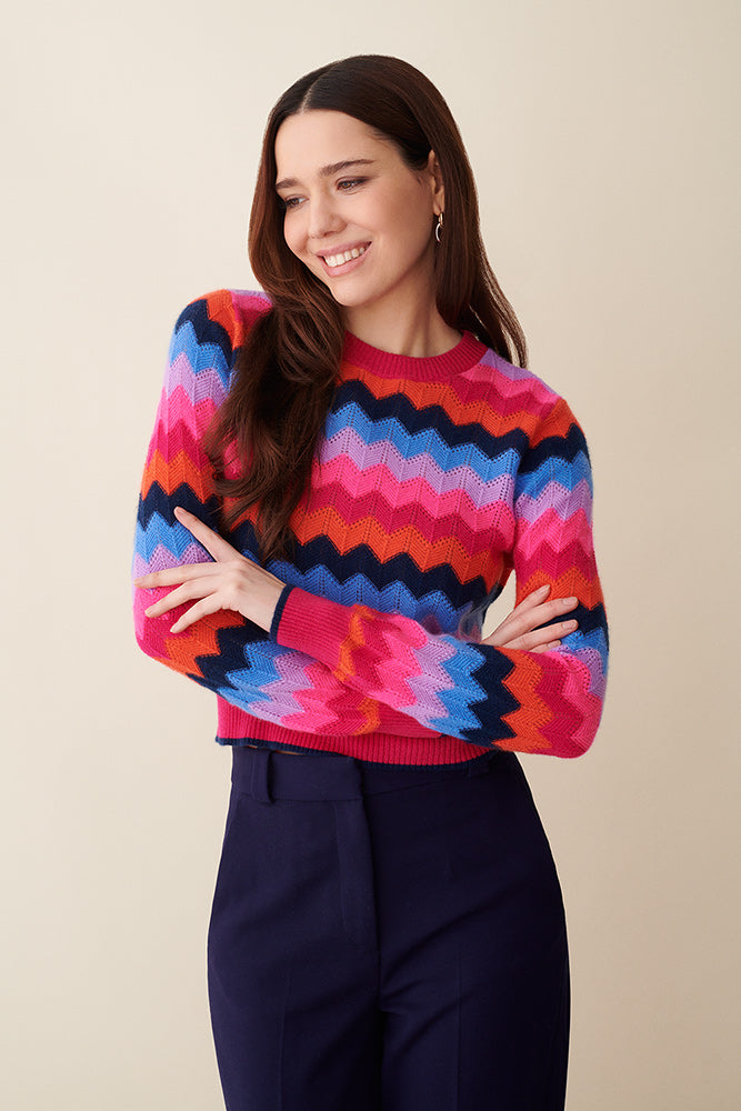 Ella Chevron Stripe Crew