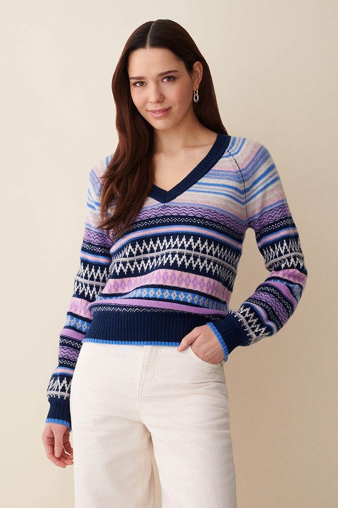 Lillian Fairisle V Neck