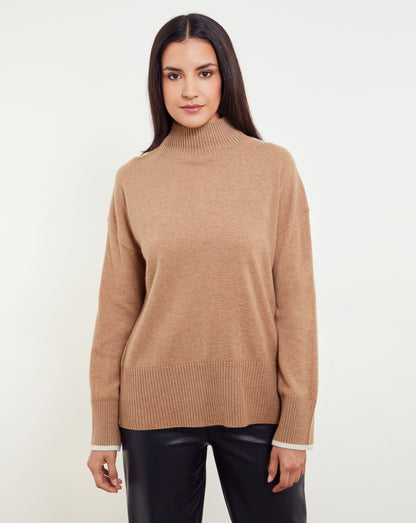Alex Split Hem Mock Neck