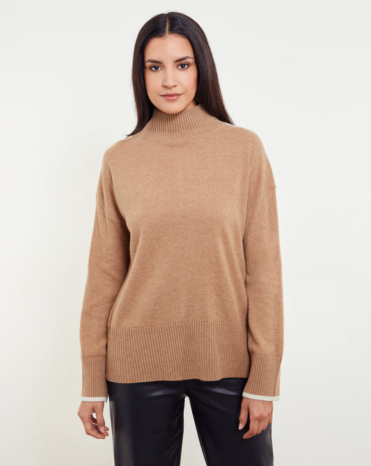Alex Split Hem Mock Neck