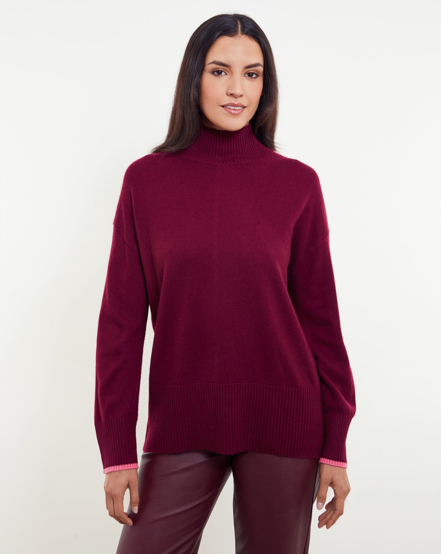 Alex Split Hem Mock Neck