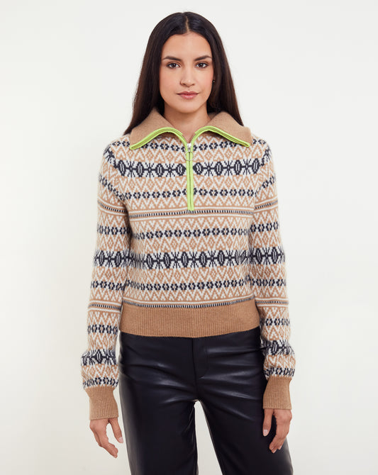 Asher Fairisle Qtr Zip