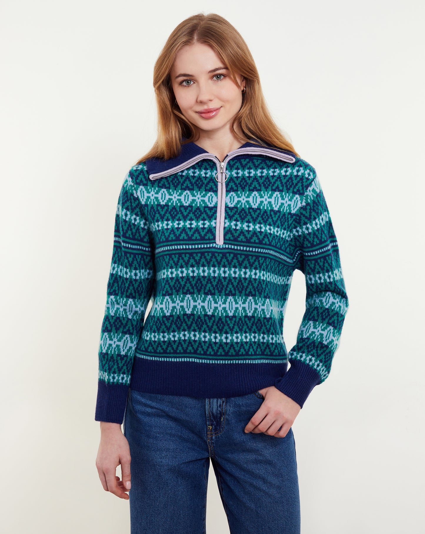 Asher Fairisle Qtr Zip