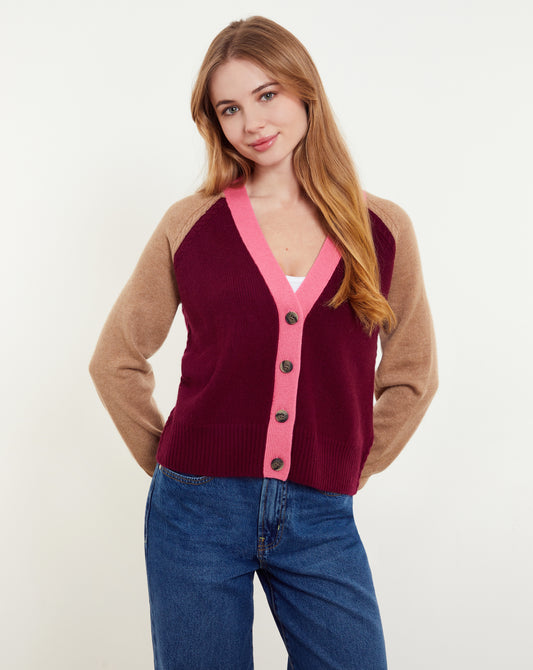 Brianna Colorblock V-Cardi