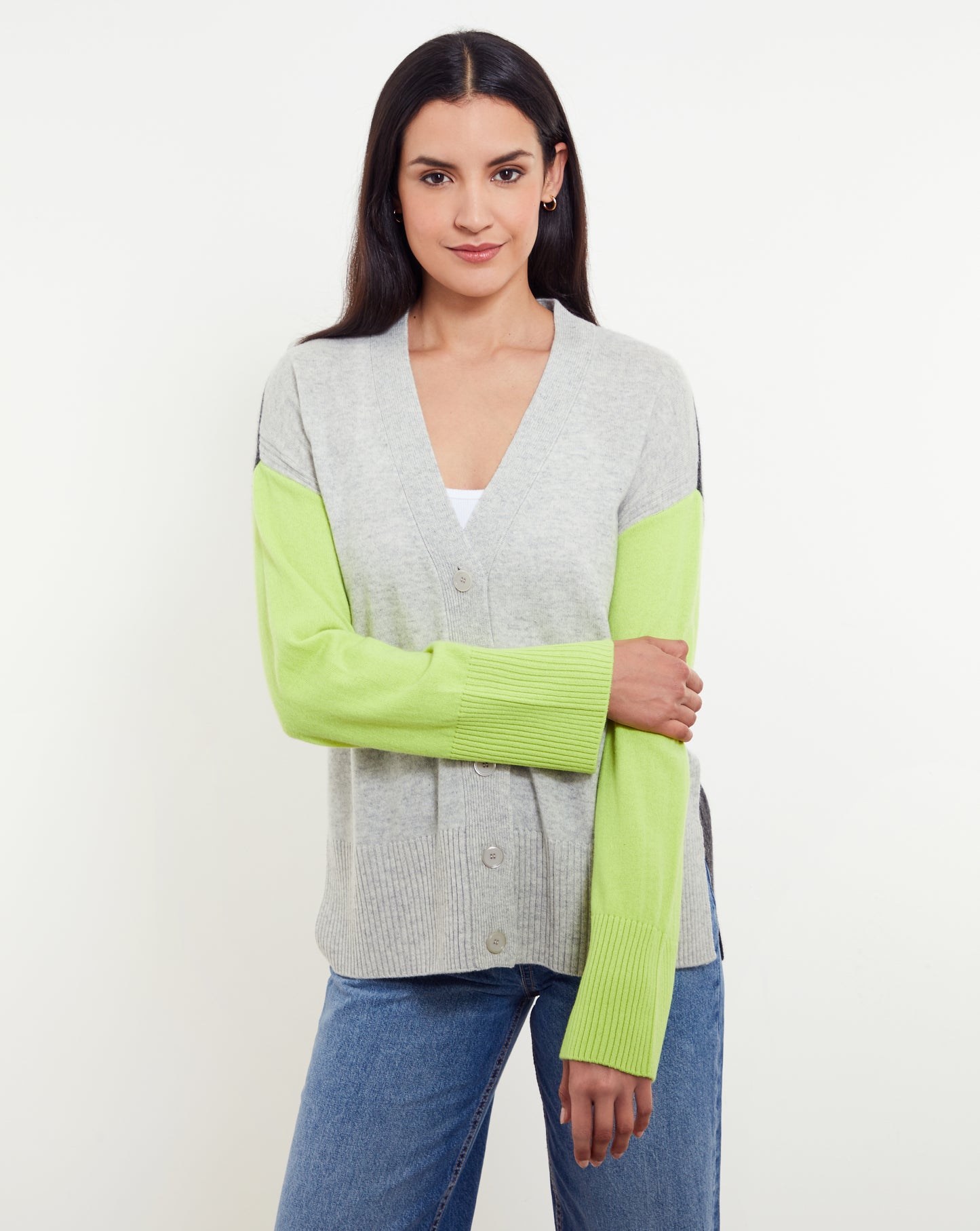 Charlie Longline Colorblock V-Cardi