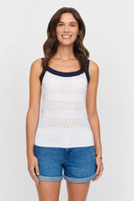 Load image into Gallery viewer, OLIVA POINTELLE VEST TOP
