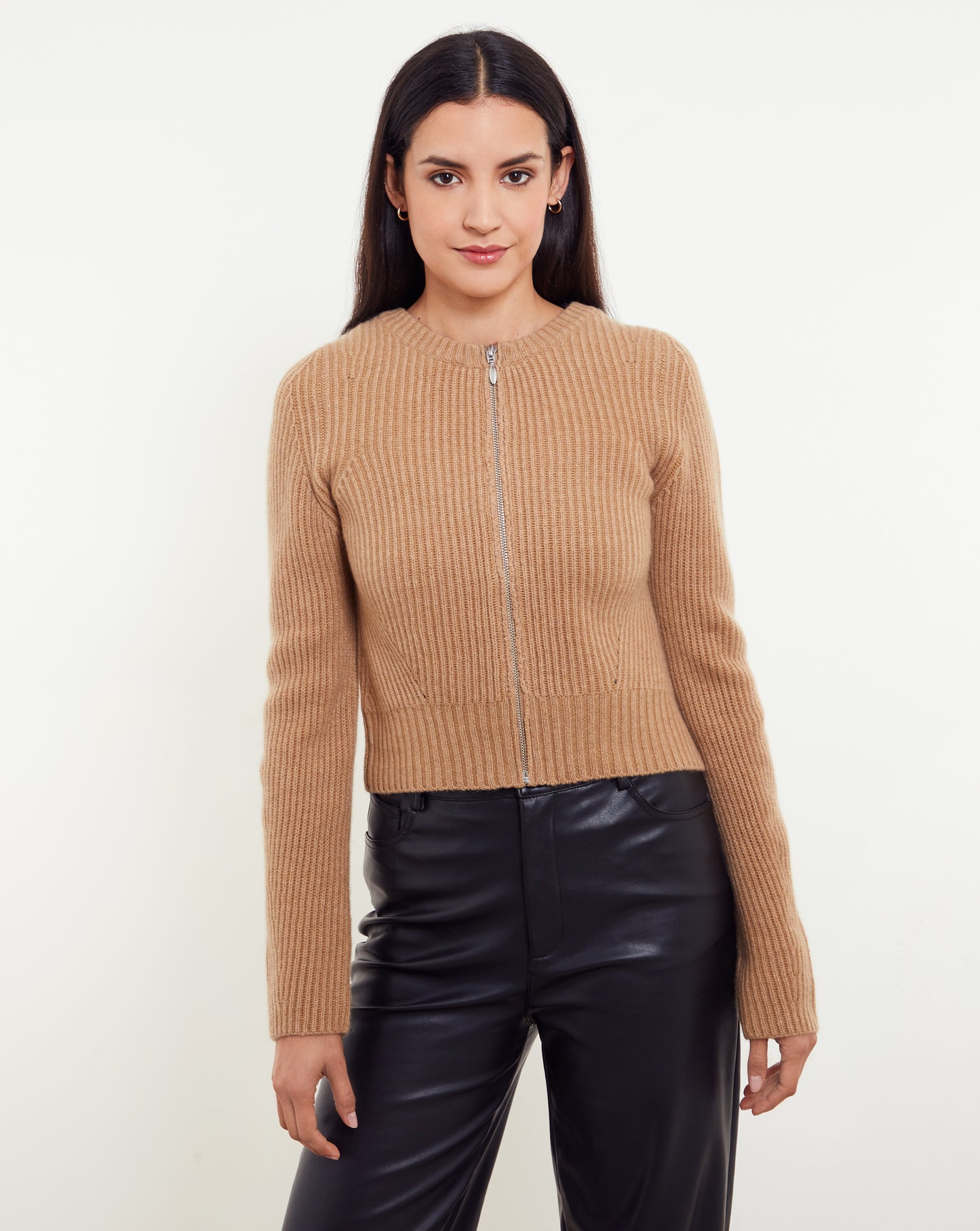 Juno Plaited Rib Zip Bomber