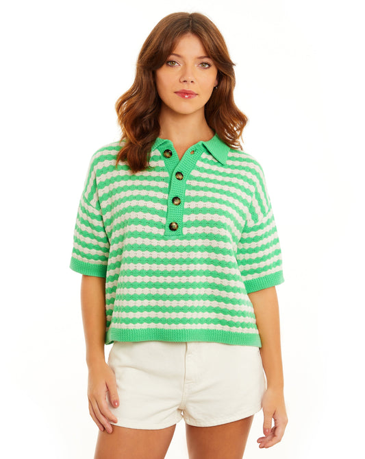 Clover Stitch Stripe Polo