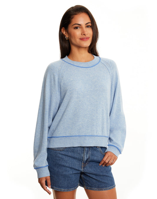 Tia Contrast Raglan Crew
