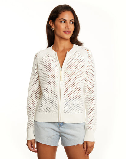 Aura Mesh Stitch Zip Bomber