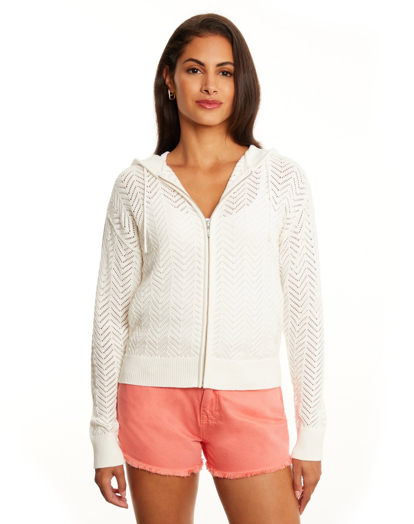 Fern Open Stitch Zip Hoody