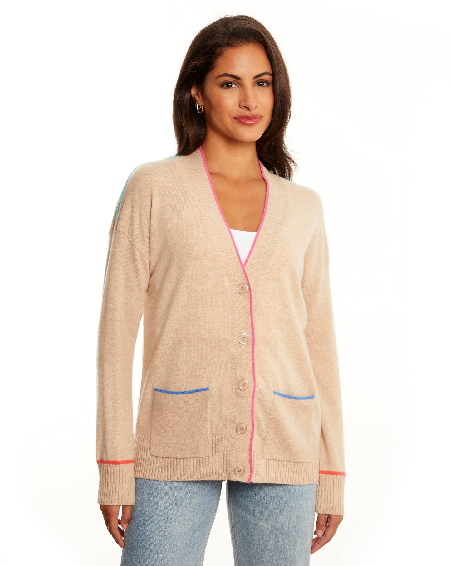 Tara Tipped Longline V-Cardi