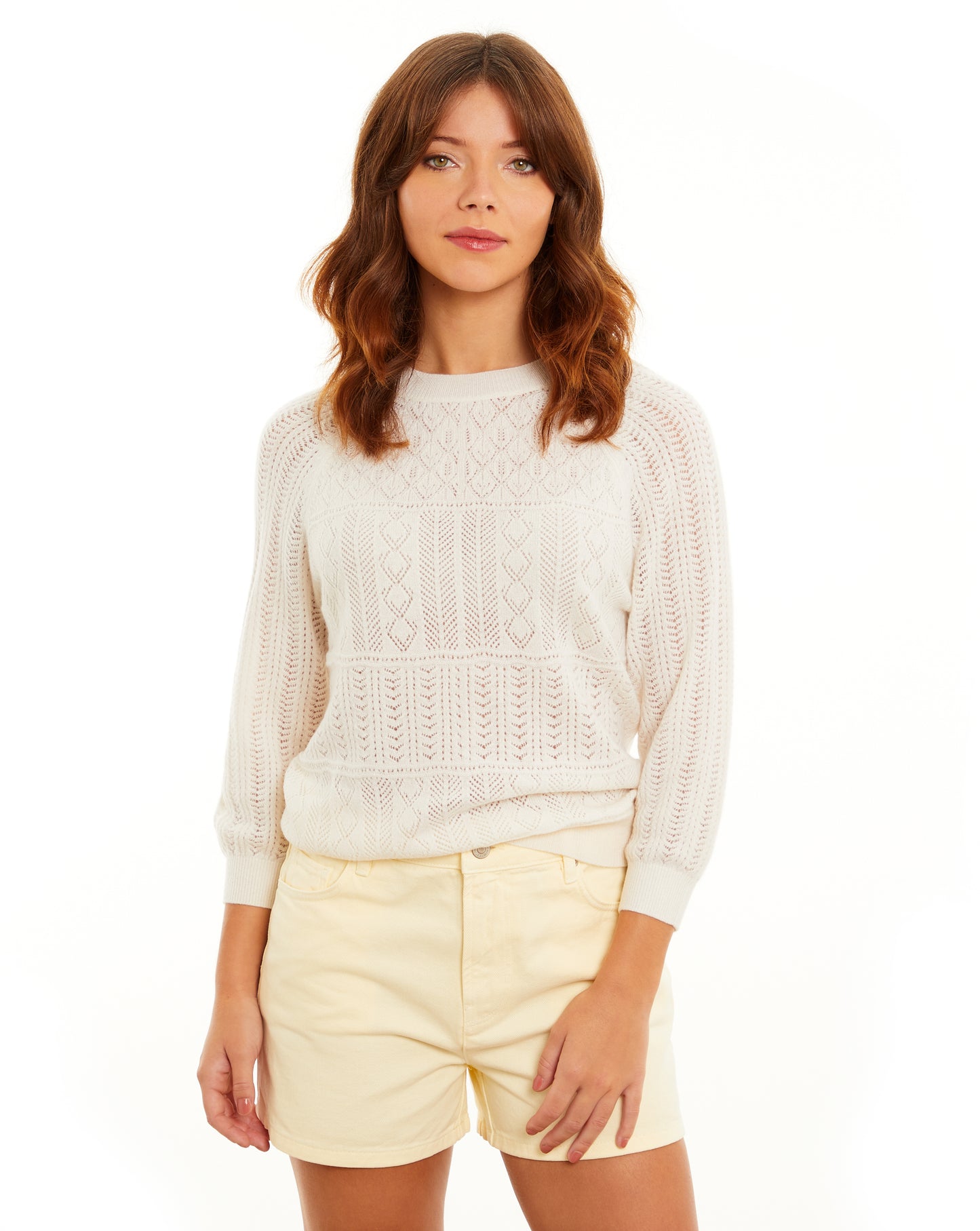 Clementine Pointelle Crew Tee