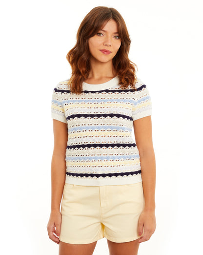 Lumi Stitch Cap Sleeve Crew