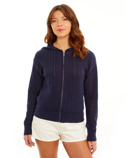 Fern Open Stitch Zip Hoody