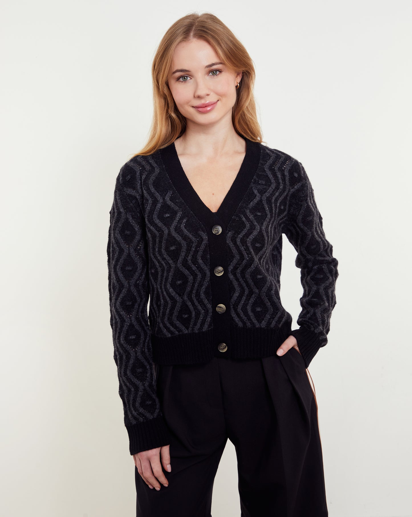 Maeve Plaited Cable V-Cardi