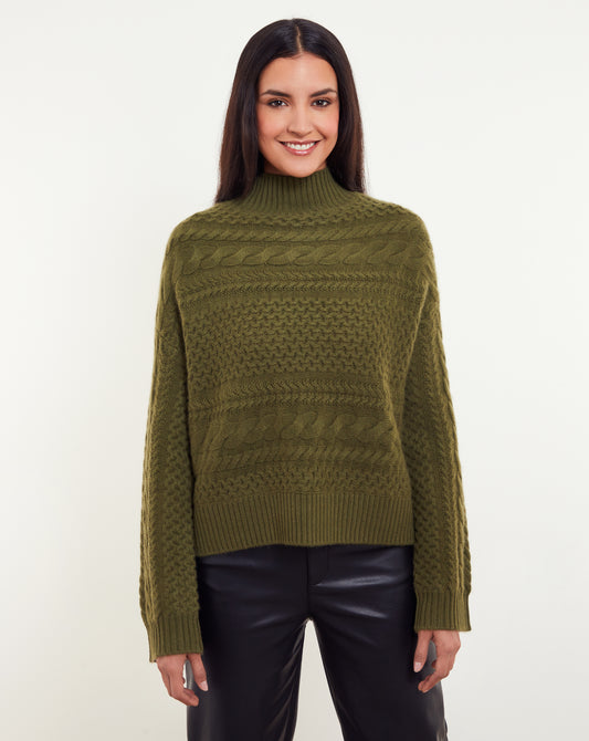 Misha Horizontal Cable Mock Neck