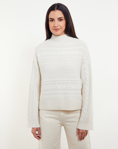 Misha Horizontal Cable Mock Neck