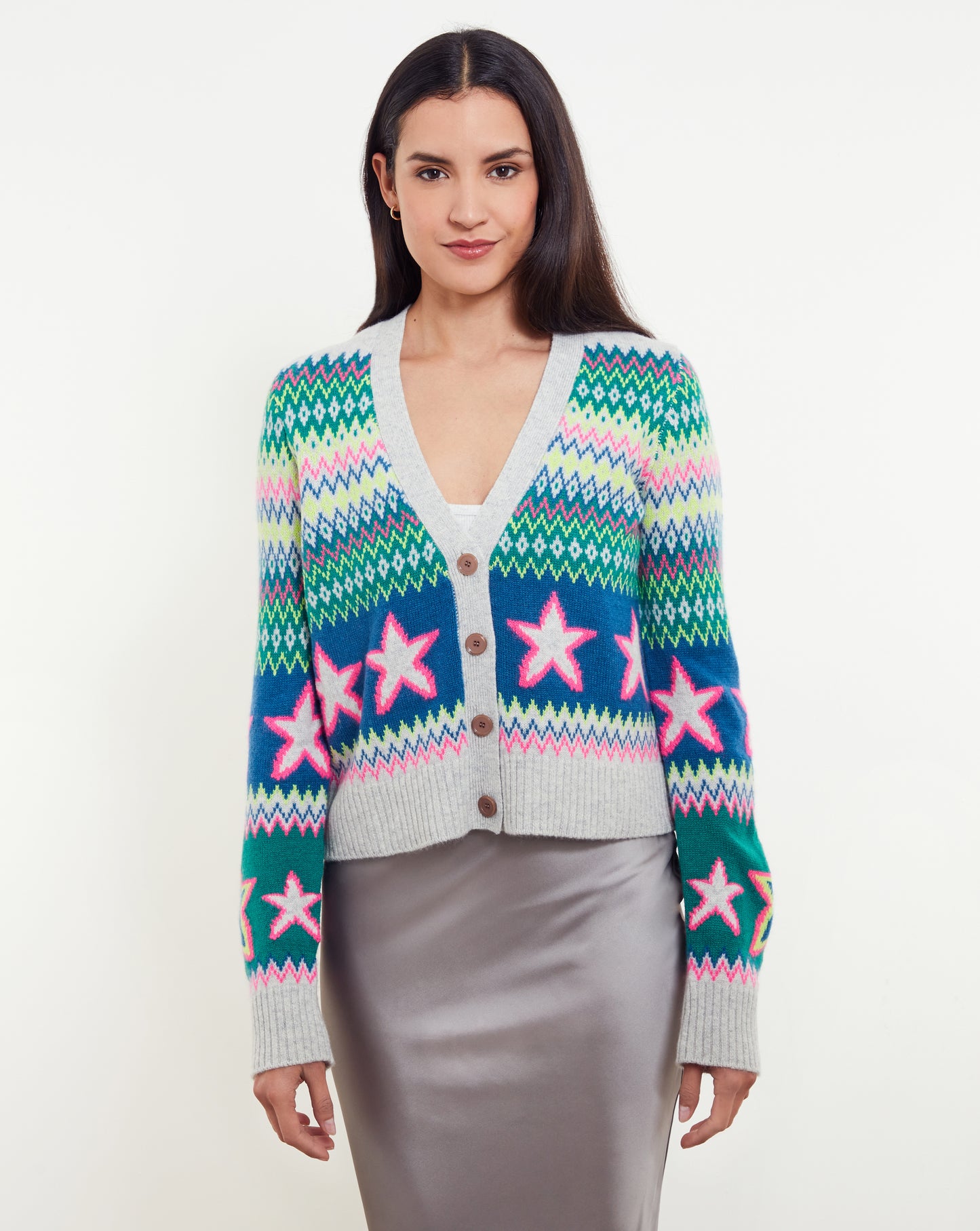 Penny Fairisle Star V-Cardi