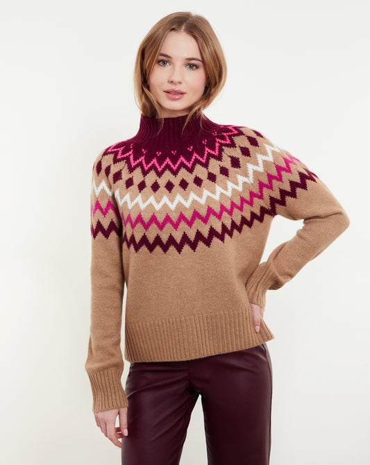 Sara Oversized Fairisle Mock Neck