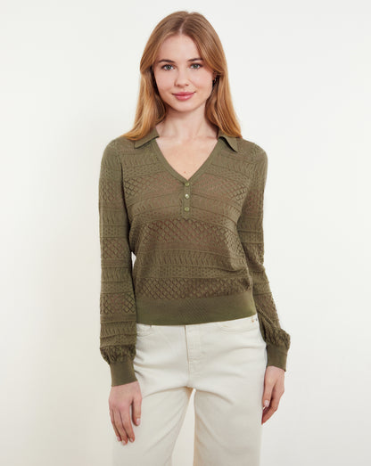 Serena Stitch Polo Neck