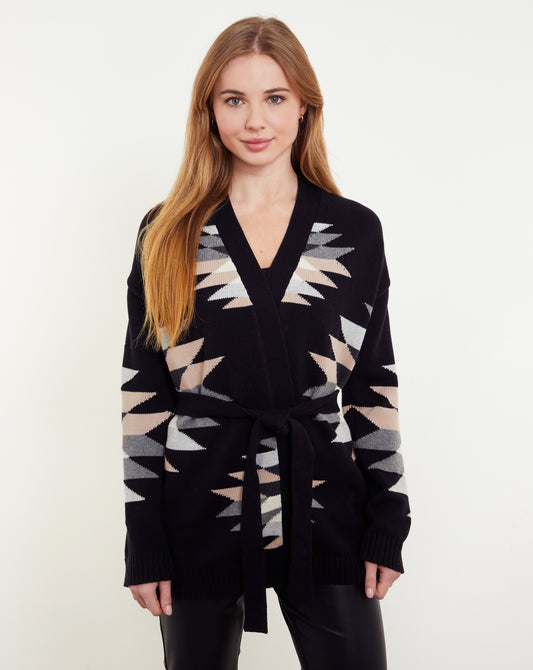 Tahlia Longeline Aztec Edge To Edge Cardi
