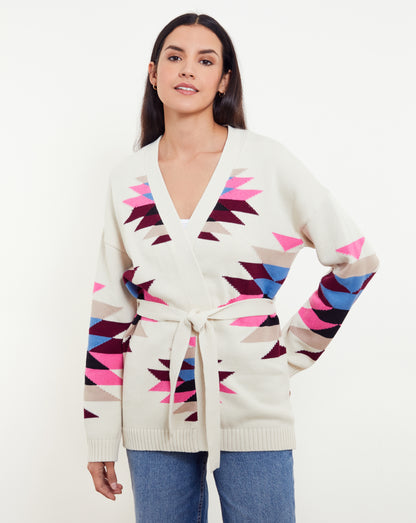 Tahlia Longeline Aztec Edge To Edge Cardi