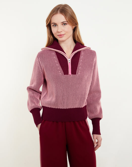 Verity Plaited Rib Qtr Zip