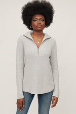 Load image into Gallery viewer, ABBY RIB ZIP FUNNEL NECK

